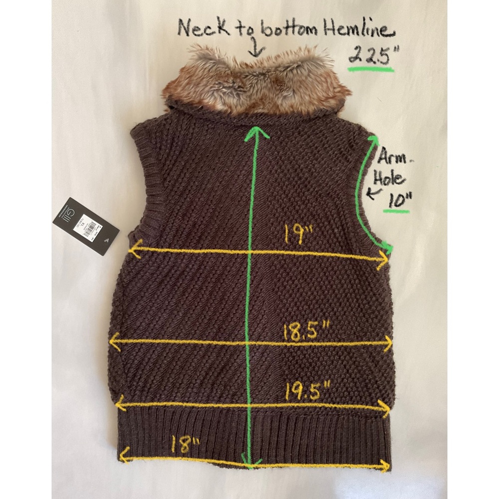 Black Rivet Sweater Vest Glll size XL JR with Faux Collar & Fleece Lined SALE❗️ - Picture 13 of 15